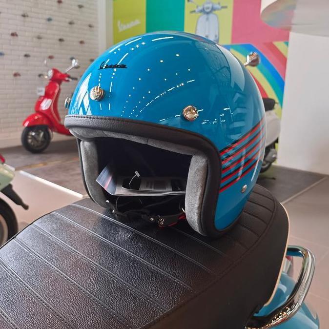 helm vespa blue audace biru original limited