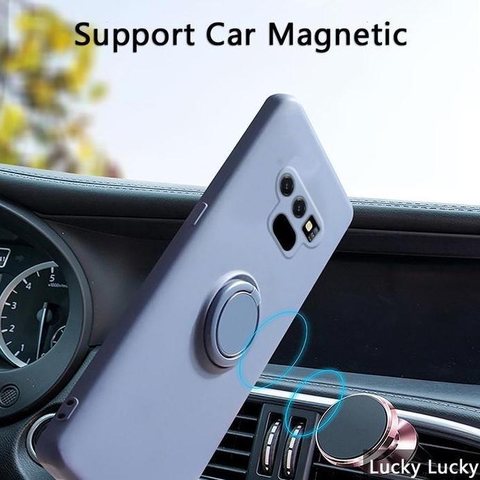 casing  untuk Samsung Note 9 Case Candy Ring FREE TALI Stand Holder Silikon Soft