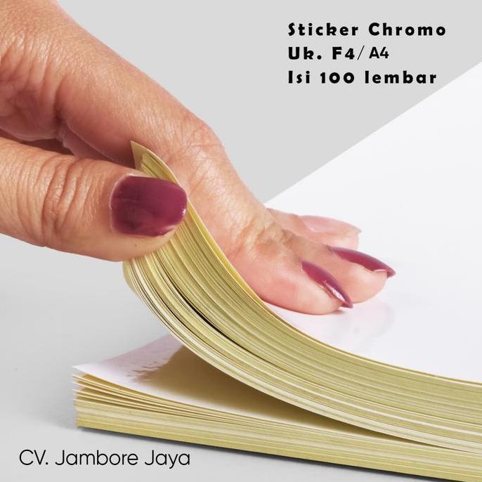 LEVINAMISAHSHOP - KERTAS STICKER CHROMO GLOSSY / LABEL F4 / A4 LABEL