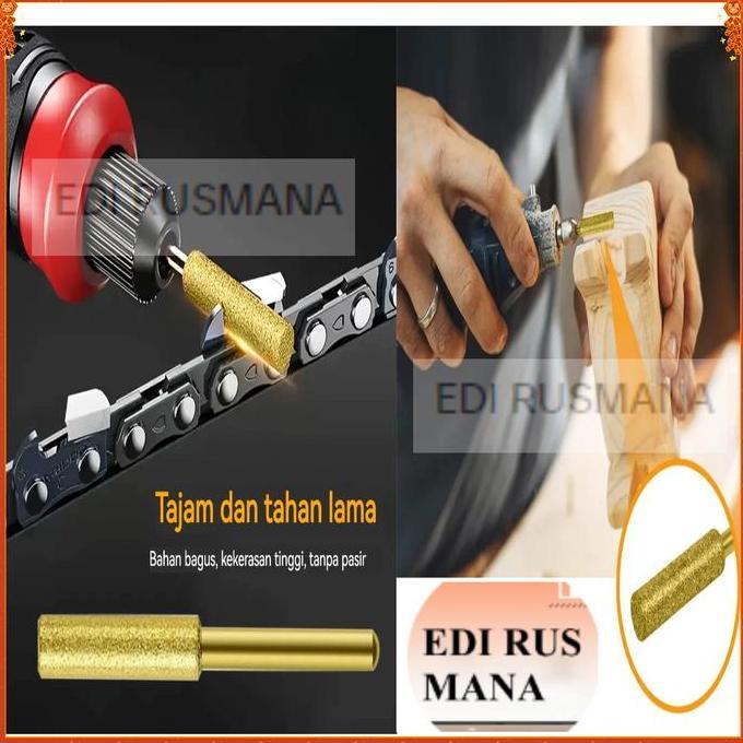 IYLBISC Kikir rantai gergaji mesin, penggiling rantai gergaji listrik, kepala penggiling berlian, ke