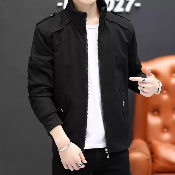 Jaket Bomber Kekinian Jaket Pria Bahan Kain Katun Drill Super Keren Casual