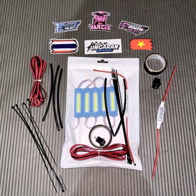 SAMOETLAPAK PAKET LAMPU KOLONG KEDIP KEDIP 6 MODE WATERPROOF + KABEL 2 METER + MODUL KEDIP + SOLASI 