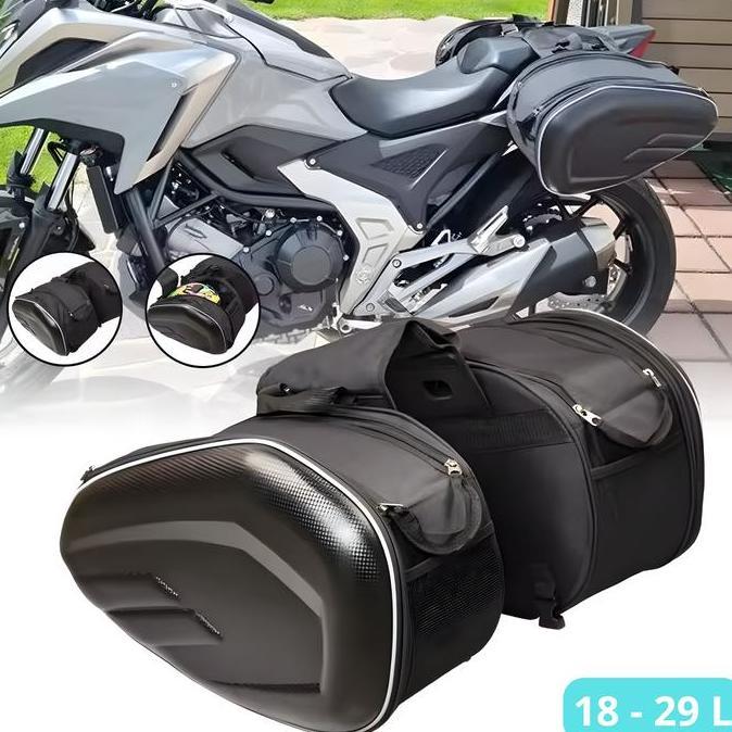ASTAROL Side Box Motorcycle Tas Samping Motor Anti Air Penyimpanan Barang 18 -29L untuk Touring Serb