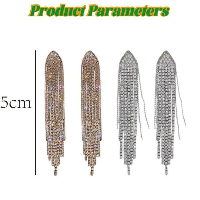 LORASTA Anting Juntai Panjang Anting Panjang Wanita Anting Berlian Panjang Korean Look Simple Elegan