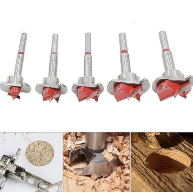 LORASTA Mata Bor Engsel Sendok Set 5 pcs Hinge Boring Drill Forstener Bit TCT