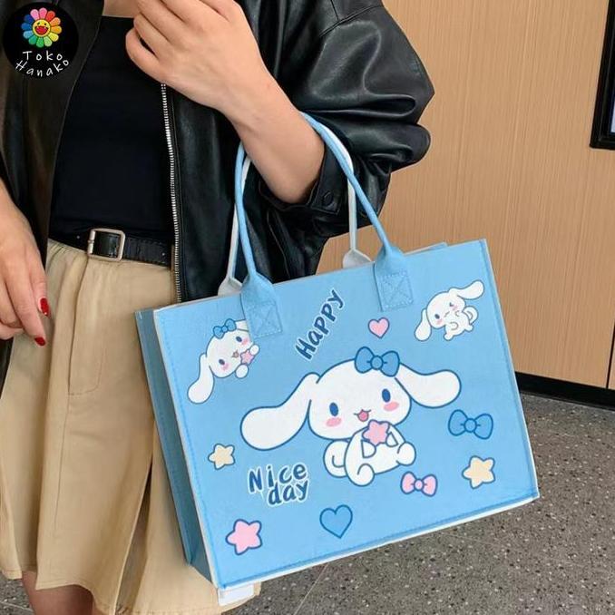 LOGPEF Tas Tenteng Tenteng Cinnamoroll Kuromi Kapasitas Besar Tas Laptop