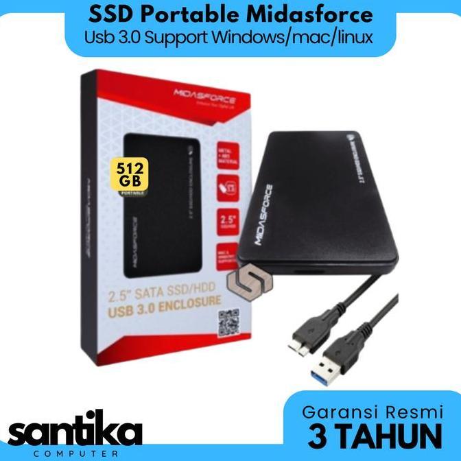 HARGA DISC - External SSD Portable Midasforce 512GB Usb 3.0 - Ssd External 512 GB