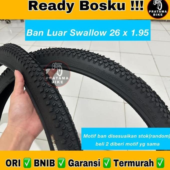 Promo Ban Luar Sepeda MTB GUNUNG Ukuran 26 x 1.95 Swallow Hitam Murah 26x195 26 x 195 26x1.95 Murah 