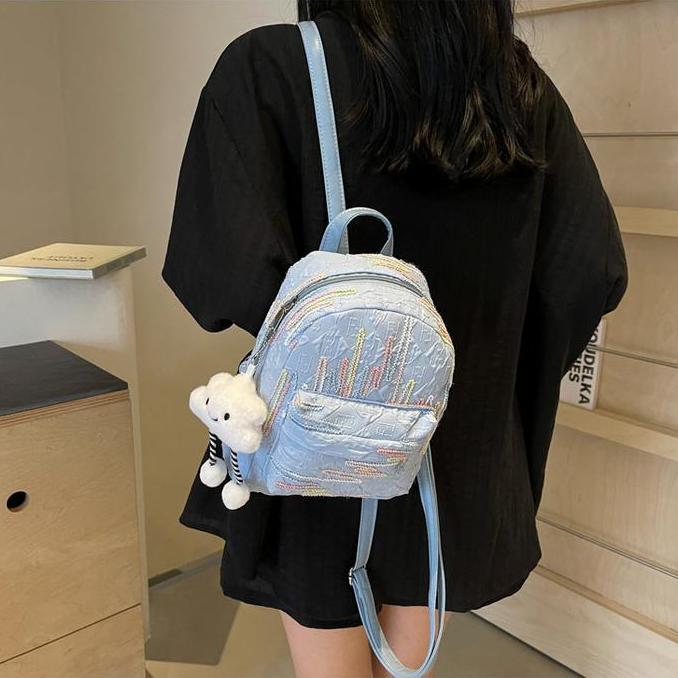 NANDINEKAYA - TAS RANSEL WANITA PLUS GANTUNGAN TAS WANITA MODEL KOREA TAS RANSEL MINI BACKPACK MUAT 
