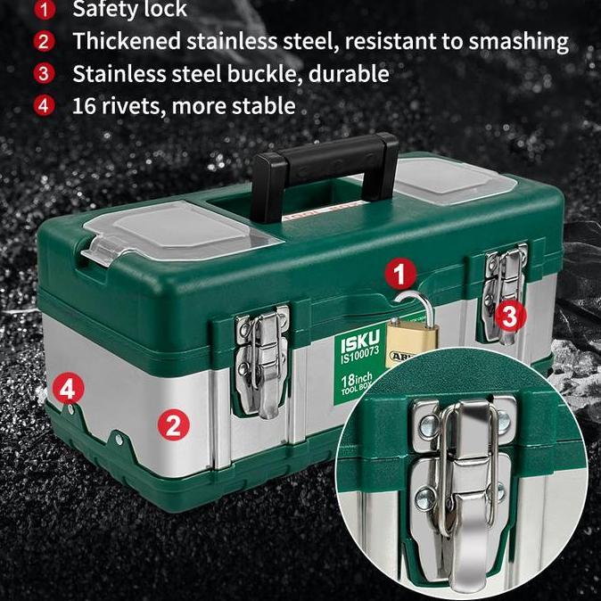 ISKU Tool box Besar 20 inch Kotak Perkakas Bahan Stainless Steel
