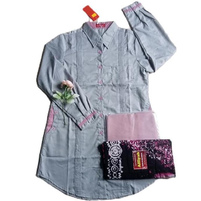setelan santri putri tunik al mya/baju/sarung/ krudung Wanita