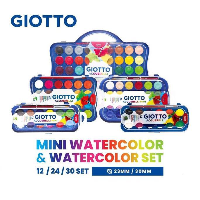 GIOTTO ACQUERELLI WATERCOLOR CAKE BLOCK PAINT SET CAT AIR PADAT