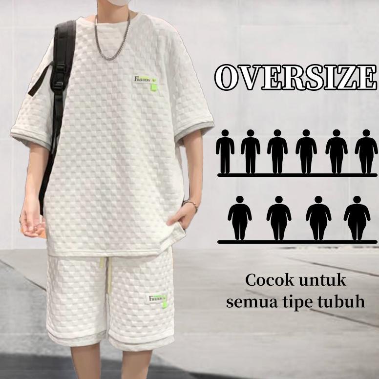 BIG PROMO Baju 1 Set Pria Baju Set Oversize Korean style pria baju setelan dewasa kaos pria terbaru 