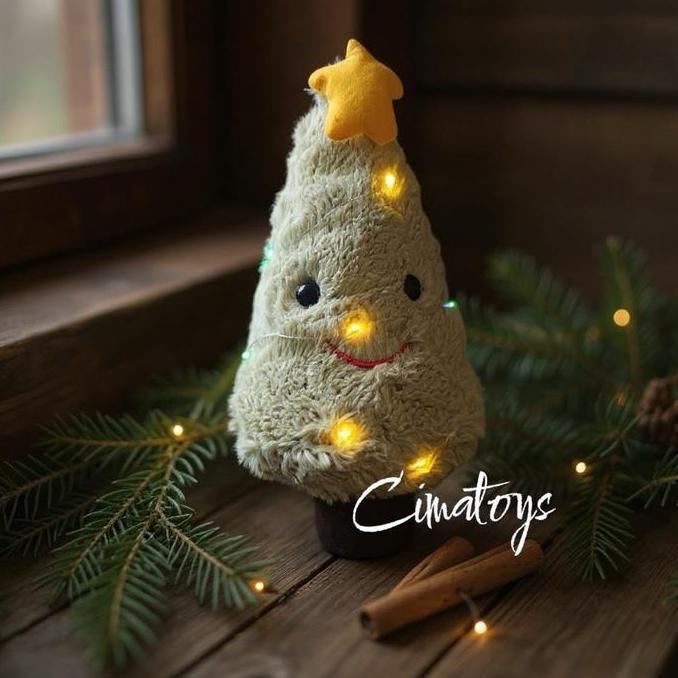 Boneka Pohon Natal Pakai Lampu LED Cimatoys/ Hiasan Natal/ Hadiah Natal