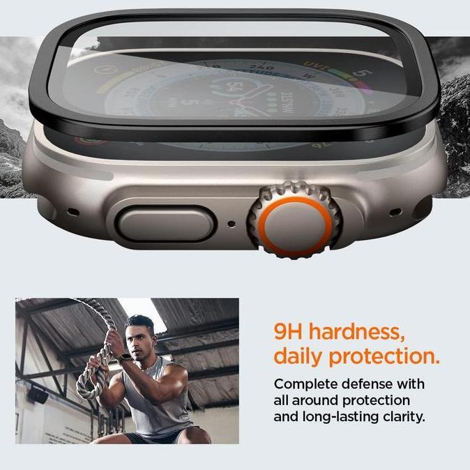 Tempered Glass Apple Watch Ultra 3 2 1 Gen 49mm 2025 2023 2022 Spigen Glas tR Slim Pro Full Cover Al