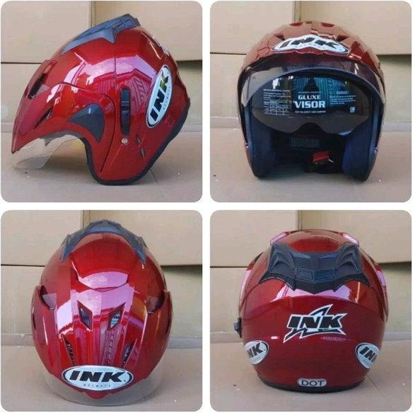 Grade Ori Helm Ink Double Kaca Double Visor Merk Niels Sni Busa Tebal Bisa Cod Paking Kardus + Bubll