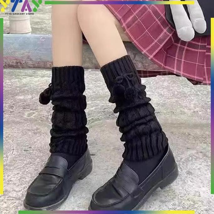 TENNIME Kaos Kaki Japanese Style Leg Warmer Gothic Lolita Socks Punk Leg Warmer Vintage Socks White 
