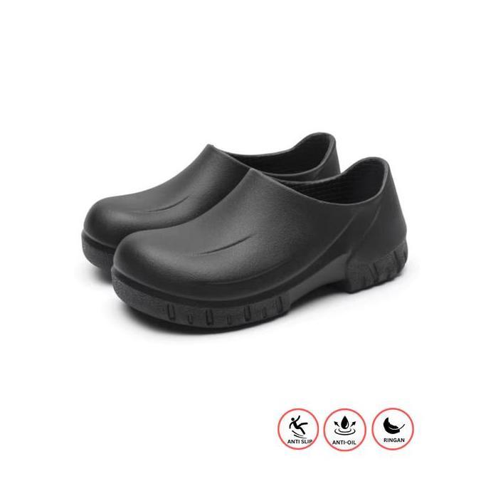 SEPATU KITCHEN CHEF SHOES MURAH BERKUALITAS SLIP ON #9033 Karet Flat