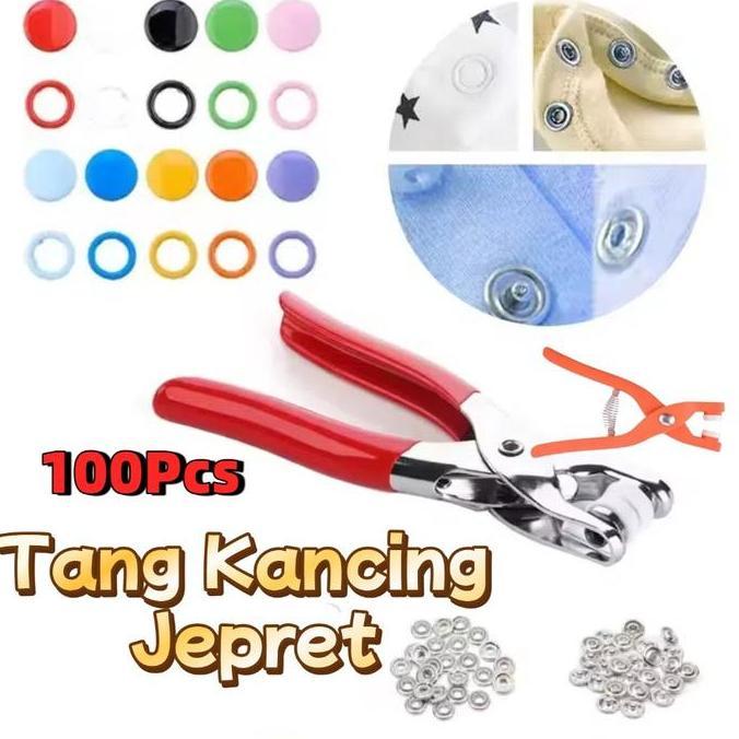 VIRYEOU Alat Kancing Jepret / Batang Kancing Jepret Besi / Batang Pengikat Kancing Jepret / Peralata