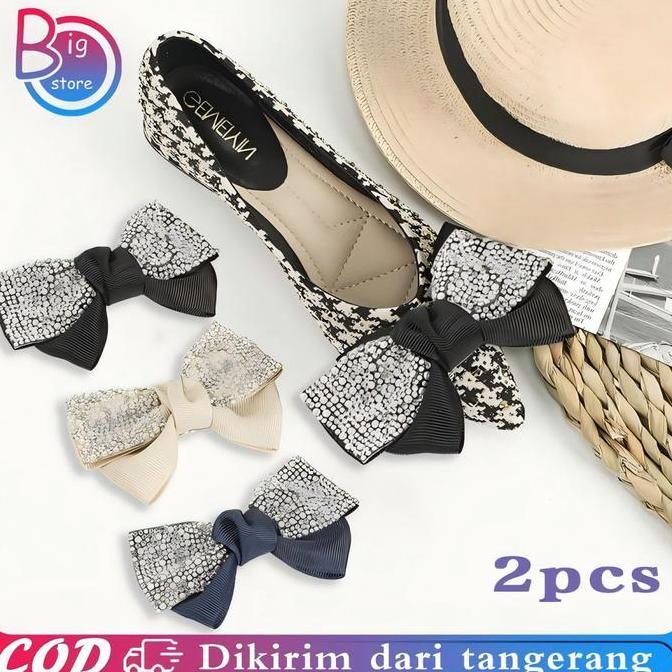 URB Sepasang Aksesoris Sepatu Heels Universal Hiasan Sepatu Wanita Fashion Charm Sepatu Hiasan Untuk