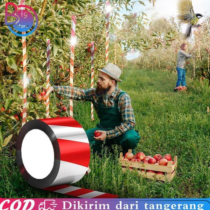 KOLANAME 80m Reflektif Sabuk Pita Pengusir Burung Sawah Pengusir Burung Pipit Di Sawah Tali Pengusir