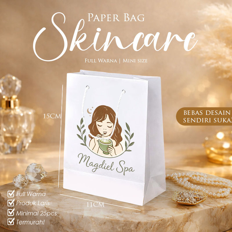 (+Custome) Paper Bag Kado Aesthetic | Paperbag Mini Lucu | Paperbag Skincare | Paperbag Custome