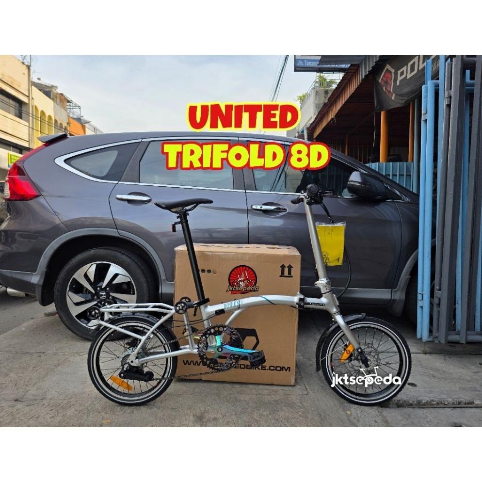 Sepeda Lipat UNITED TRIFOLD 8D Disc Brake Ready stock