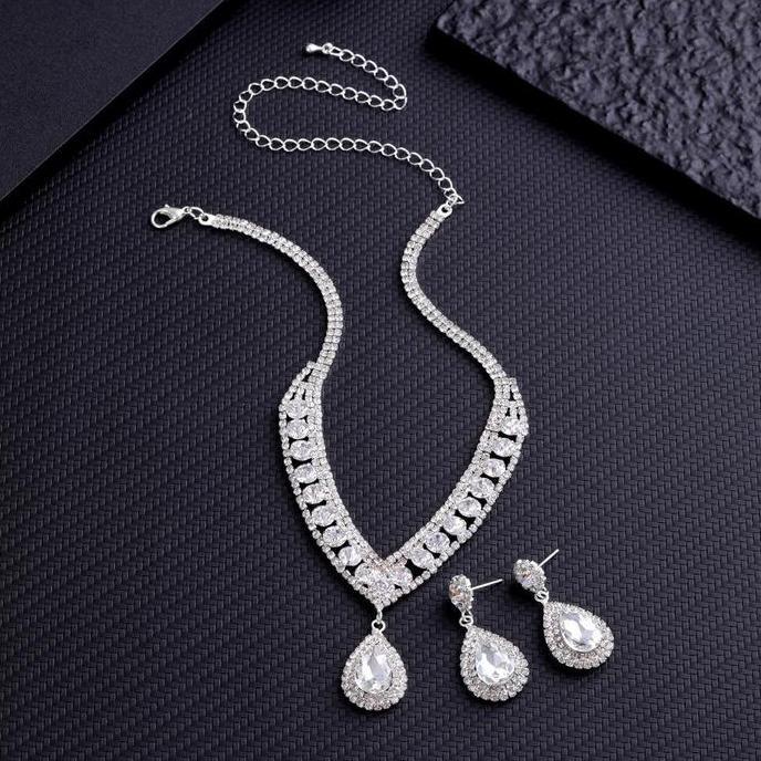 Kalung Trelis - Set Kalung Anting - Kalung Pesta Pernikahan/Pertunangan JM
