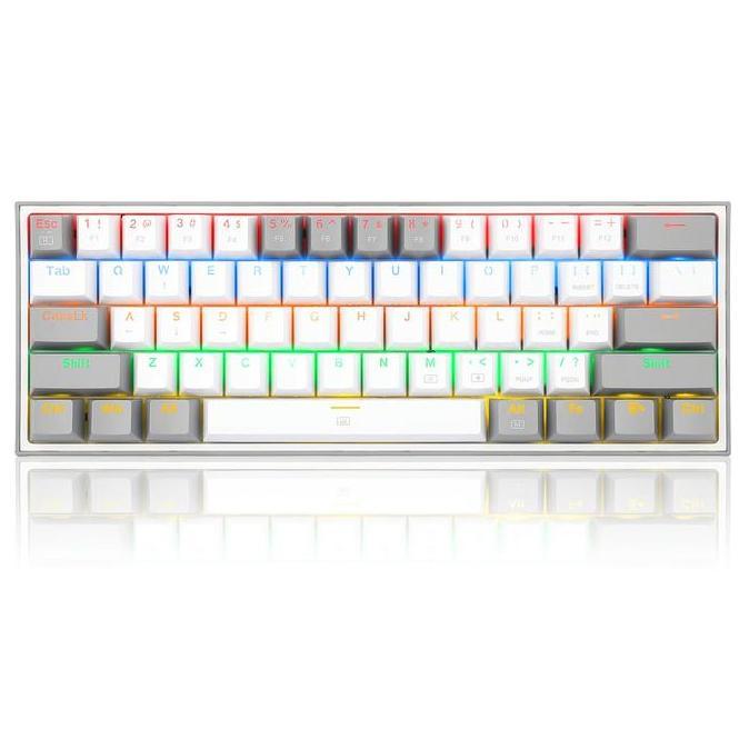 Redragon Mechanical Gaming Keyboard 60% WHITE GREY RAINBOW FIZZ-K617-R