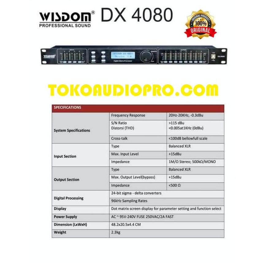 Wisdom Dx4080 Dx-4080 Usb Speaker Management Dlms Speaker