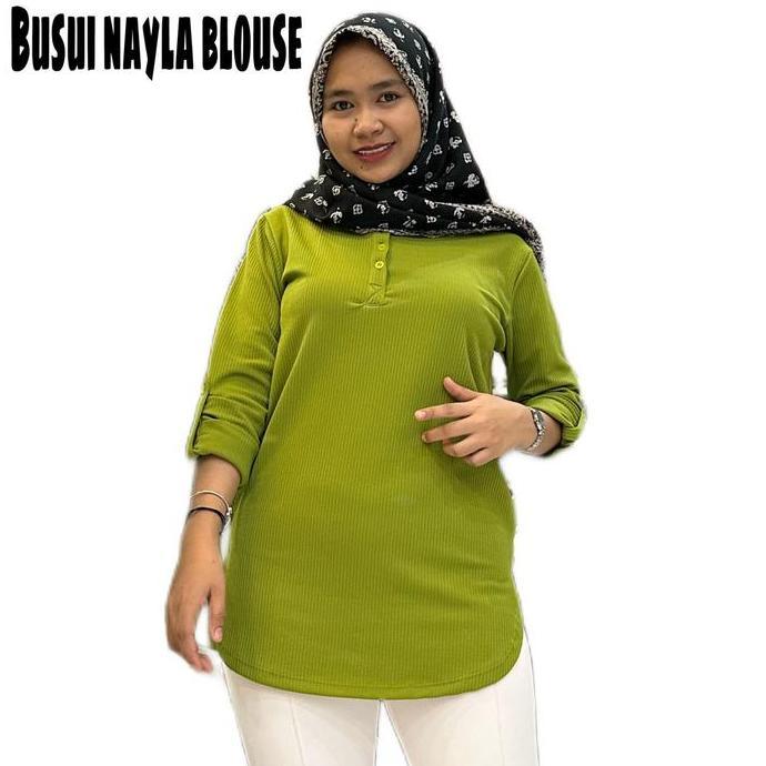 {BUSUI Nayla Blouse} KAOS ATASAN BUSUI FENOMENAL LENGAN PANJANG KAOS POLOS