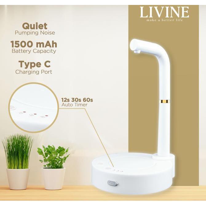 LIVINE 2 in 1 Pompa Galon Electric Pompa Air Galon Pompa Galon Elektrik 1500Mah 2Mode Meja Dan Galon
