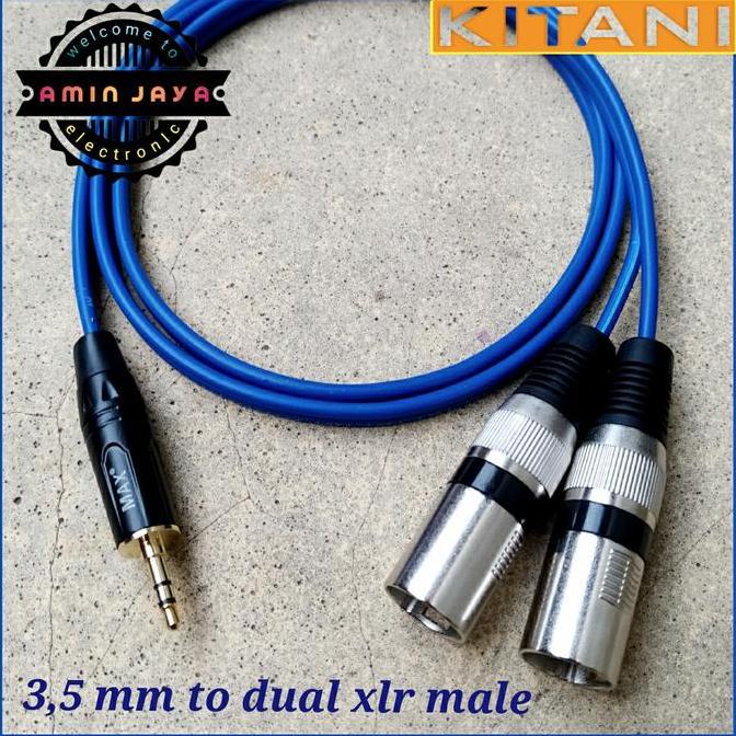 Jack Audio 3,5 Mm To 2 Jack Xlr Canon Male Kabel 3 Meter