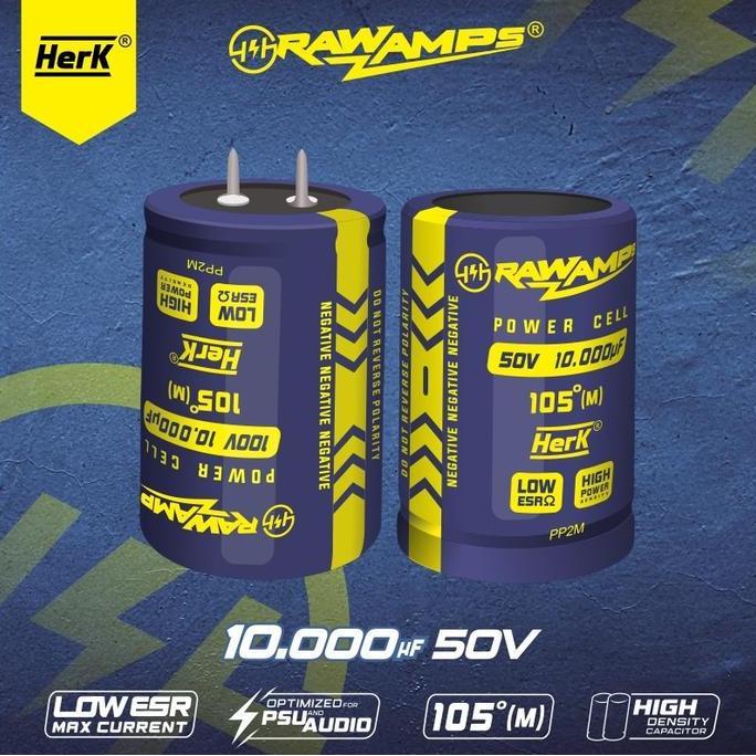 Capasitor Elco Herk 10000Uf 50V Rawamps 10000 Mikro 50 V Original Asli