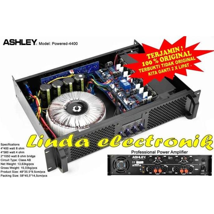 Power Ashley Powered 4400 Original 4 Channel Ashley Powered4400