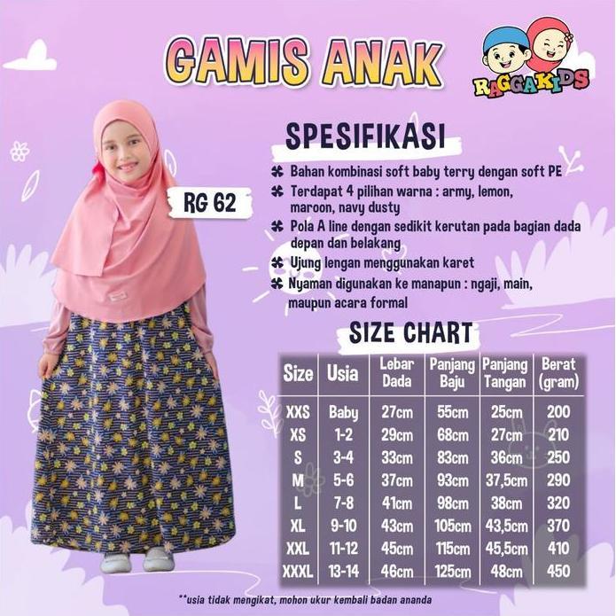 Raggakids gamis anak RG62 lime