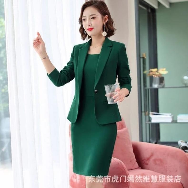 Free Ongkir Stelan Rok Jas Wanita /Set Blazer Kantor Wanita Terbaru( Only Blazer Dan Rok Saja )