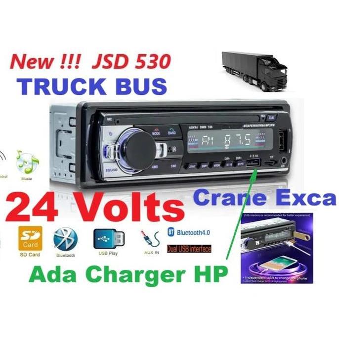 Tape Mobil Truk 24 Volt Bluetooth USB MP3 FM Radio JSD-520 24 Volt