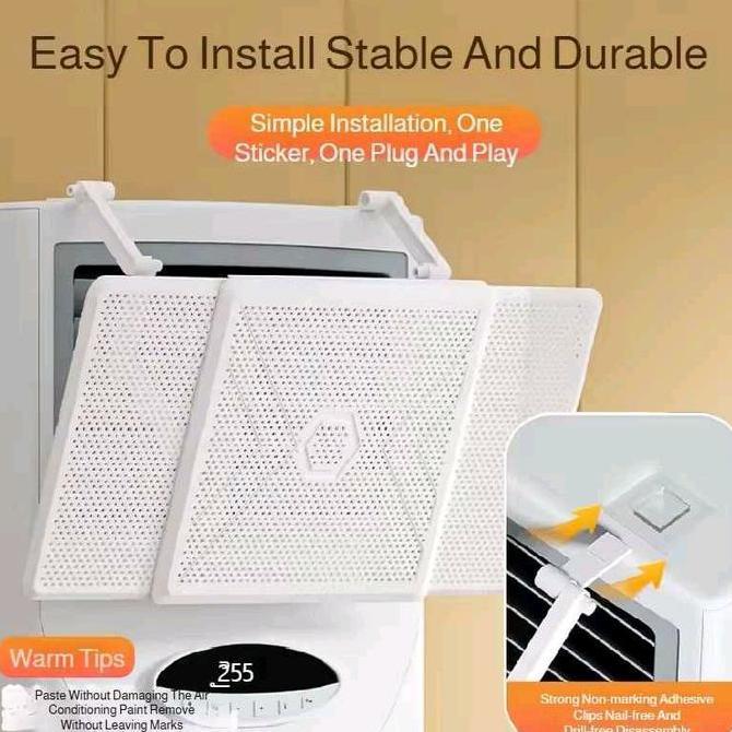 Ready Cover Penahan Angin Indoor AC Stading Penghalang Hembusan AC Berdiri Talang AC Reflector Cover