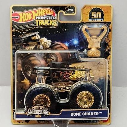 ORIGINAL HOTWHEELS MONSTER TRUCKS CHAMPION TROPHY BONE SHAKER BLACK GOLD