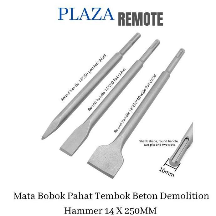 MELAKASA SDS MAX Mata Bobok Pahat Tembok Beton 14 X 250 MM MODEL PIPIH LEBAR