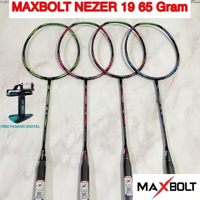 BEBAS ONGKIR - Raket Badminton MaxBolt Nezer 19 65gr 7u 8u 30lbs Original