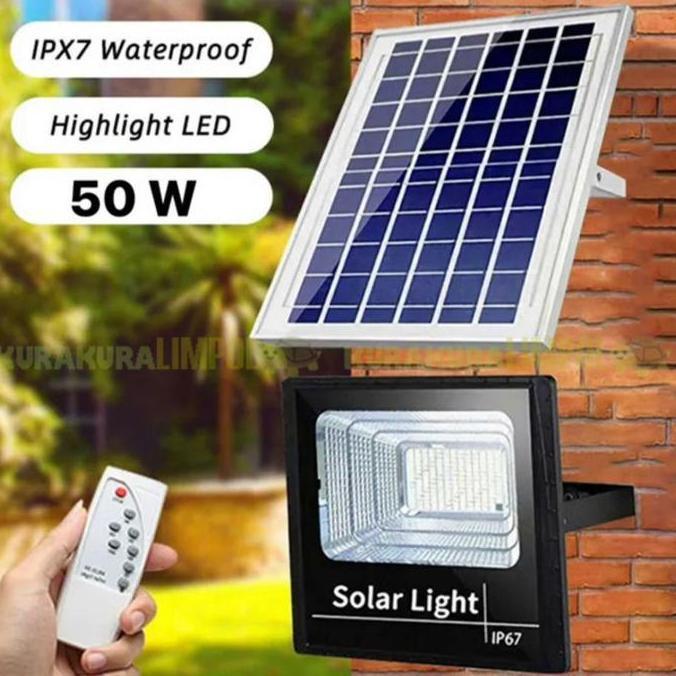 lampu sorot solar panel 50 watt 50w lampu tembak panel surya 50 wat