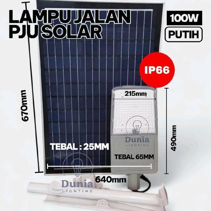 LAMPU JALAN SOLAR LED 100W PREMIUM PJU TENAGA SURYA 100WATT 100 WATT