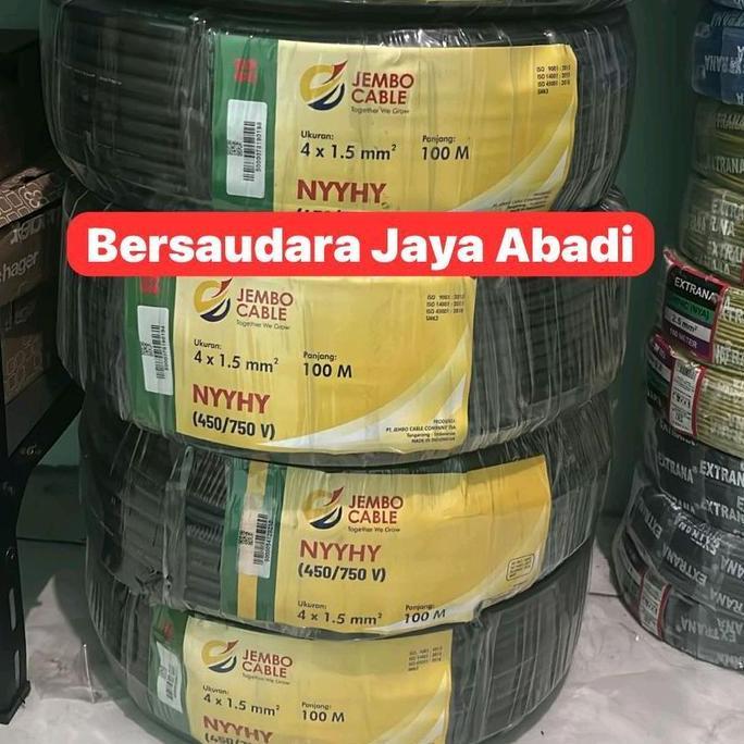 Grosir Kabel Nyyhy 4X1.5 Jembo 50M / Kabel Nymhy 4X1,5 50 Meter Jembo