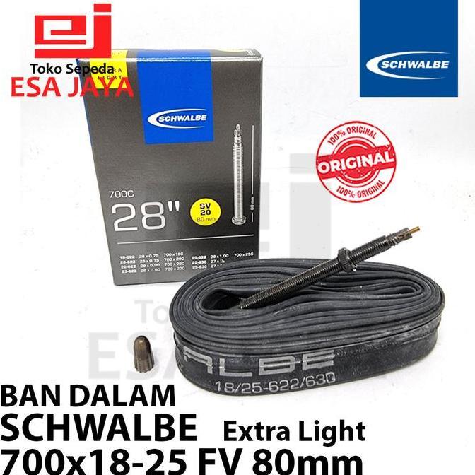 Produk Asli Ban Dalam Schwalbe 700X18-25C 700X18 700X23 700X25 Ultralight Fv 80Mm