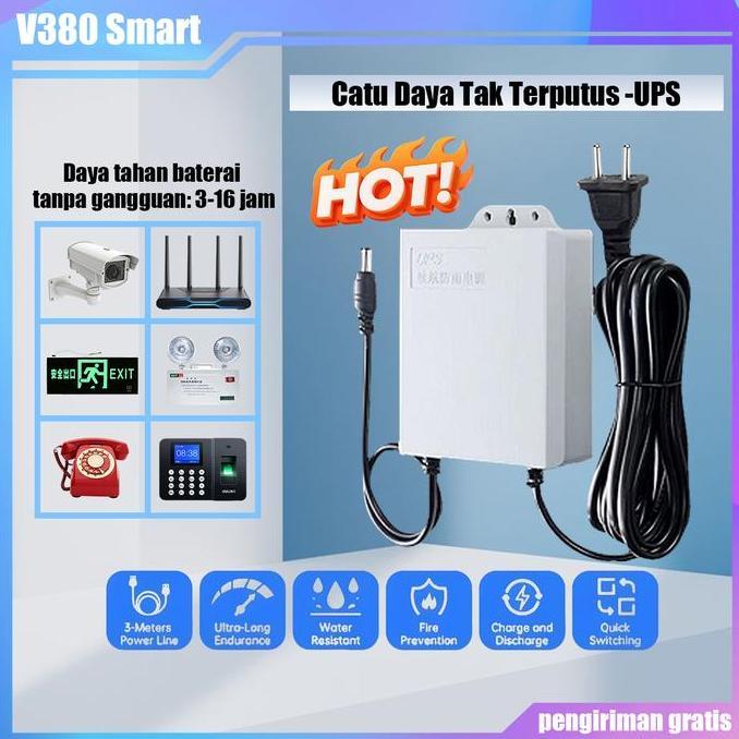 Zena_groupabadi - V380 Smart UPS 12V 1.5A Uninterruptible Power Supply Mini UPS Baterai Cadangan unt
