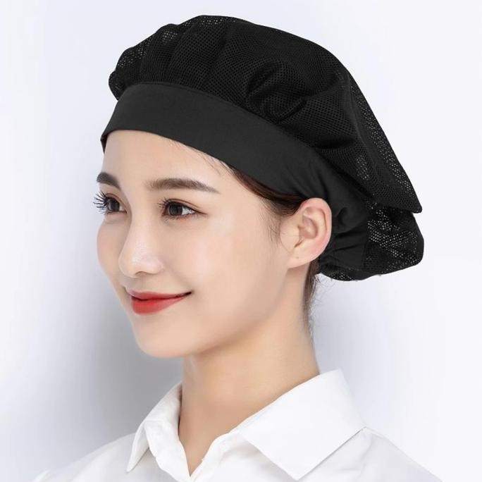 Topi Rumah Sakit Kualitas Premium/topi Chef Korea Jaring Rambut Net Topi Chef Koki/Airnet Topi Kain 