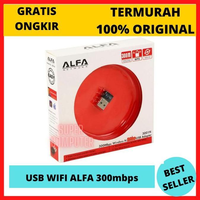 S.C USB Wifi alfa Adapter 300Mbps / USB WIFI / PENANGKAP SINYAL