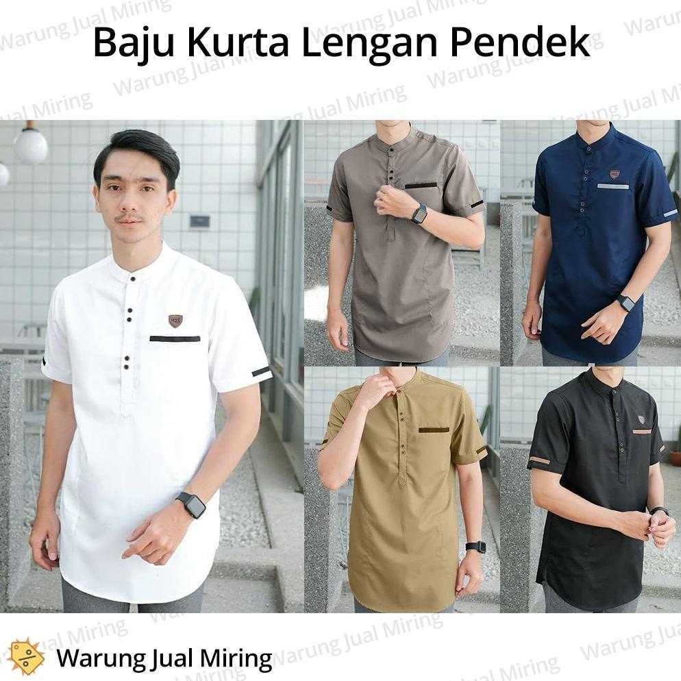 HEMAT BAJU KOKO KURTA LENGAN PENDEK DEWASA & REMAJA & ANAK ATASAN MUSLIM LEBARAN PRIA LAKI MODERN KE